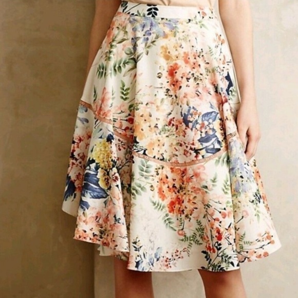 Ranna Gill Floral Blooms Jardin Asymmetrical Skirt, Size 4 - Picture 10 of 13